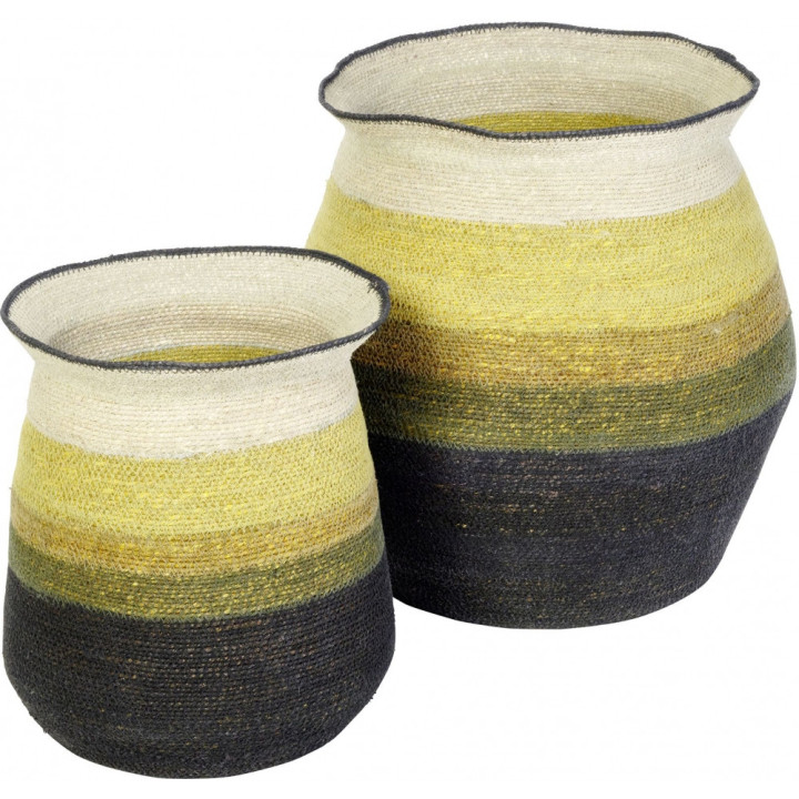 Lambert - Ghana Korb (2er Set) Natur/Senf/Schwarz Lambert - Ghana Korb (2er Set) Natur/Senf/Schwarz